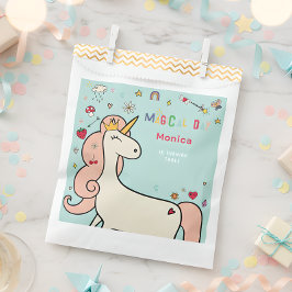 魔法の日かわいい漫画ユニコーン子供の誕生日 フェイバーバッグ