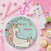 魔法の日かわいい漫画ユニコーン子供の誕生日 ペーパープレート (パーティー)