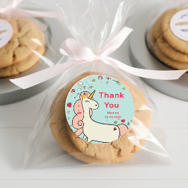 魔法の日かわいい漫画ユニコーン子供の誕生日 ラウンドシール