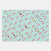 魔法の日かわいい漫画ユニコーン子供の誕生日 ラッピングペーパーシート (正面3)