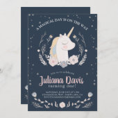 魔法の日がやってくるユニコーン 招待状 (正面/裏面)