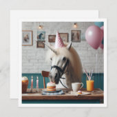 魔法の日だ!ユニコーン誕生日の招待状 招待状 (正面/裏面)