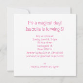 魔法の日だ!ユニコーン誕生日の招待状 招待状 (裏面)