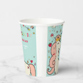 魔法の日のキュートな漫画のユニコーンの子供の誕生日 紙コップ (右)