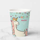 魔法の日のキュートな漫画のユニコーンの子供の誕生日 紙コップ (正面)