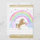 魔法の日のタイダイ・ユニコーン誕生日 招待状 (裏面)