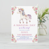 魔法の日のユニコーン誕生日招待状 招待状 (スタンド正面)