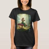 魔法の日の妖精が本を読む Tシャツ (正面)