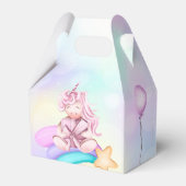 魔法の日の虹のユニコーンの誕生日パーソナライズされた フェイバーボックス (裏面サイド)