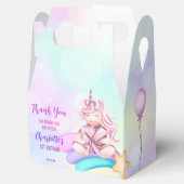 魔法の日の虹のユニコーンの誕生日パーソナライズされた フェイバーボックス (オープン)