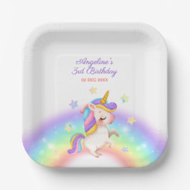 魔法の日の虹の星 ユニコーンの誕生日 ペーパープレート