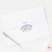 魔法の日の虹の星 ユニコーンの誕生日 ラウンドシール (封筒)