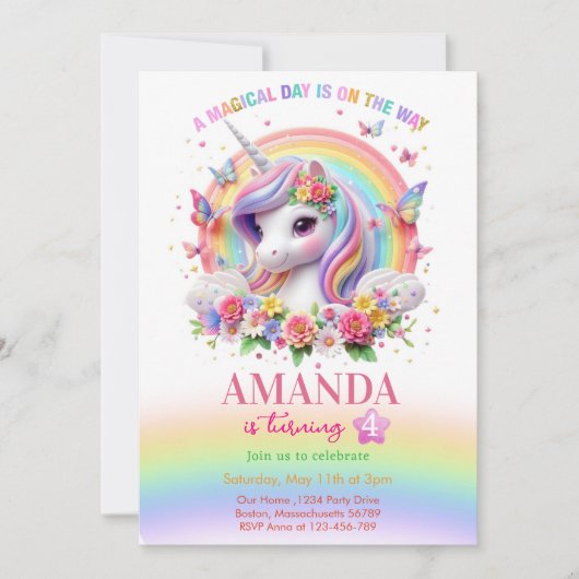 魔法の日は誕生日の途中にある 招待状 (正面)