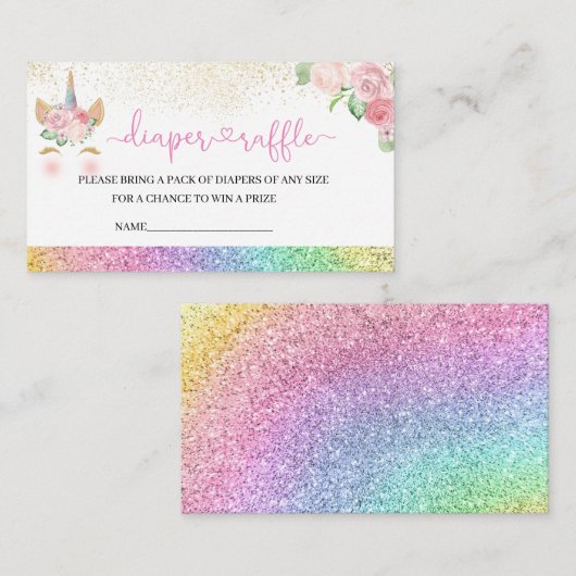 魔法の日は、おむつラッフルの途中にある エンクロージャーカード (正面/裏面)