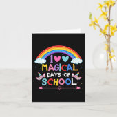 魔法の日ユニコーン子供の衣装100th Day Of Sch カード (黄色い花)