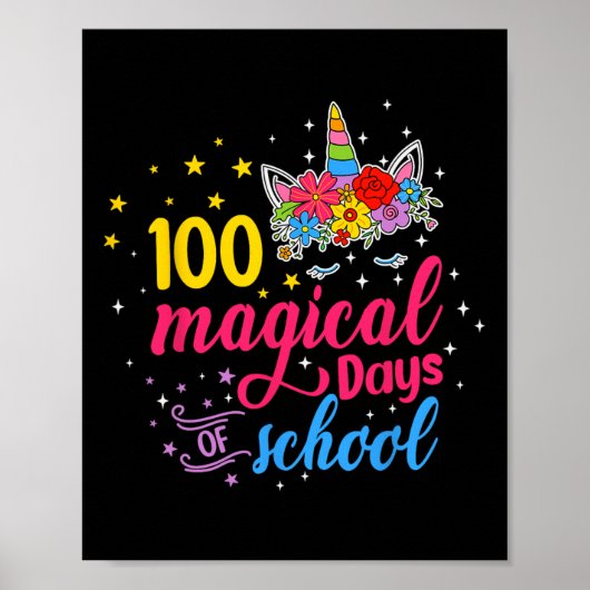 魔法の日ユニコーン子供の衣装100th Day Of Sch ポスター (正面)