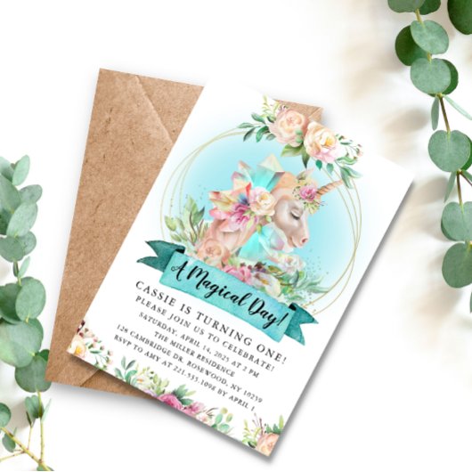 魔法の日ユニコーン誕生日パーティー 招待状