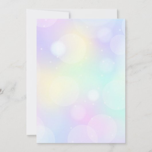 魔法の日レインボーユニコーン誕生日パーティー招待状 招待状 (裏面)