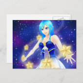 魔法の日本製アニメの星の女の子 ポストカード (正面/裏面)