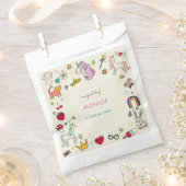 魔法の日猫うさぎうさぎユニコーン子供の誕生日 フェイバーバッグ (クリップ留めされた状態)