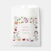 魔法の日猫うさぎうさぎユニコーン子供の誕生日 フェイバーバッグ (正面)