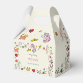 魔法の日猫うさぎうさぎユニコーン子供の誕生日 フェイバーボックス (正面サイド)