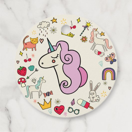 魔法の日猫うさぎは子供をユニ感謝していグする フェイバータグ (裏面)