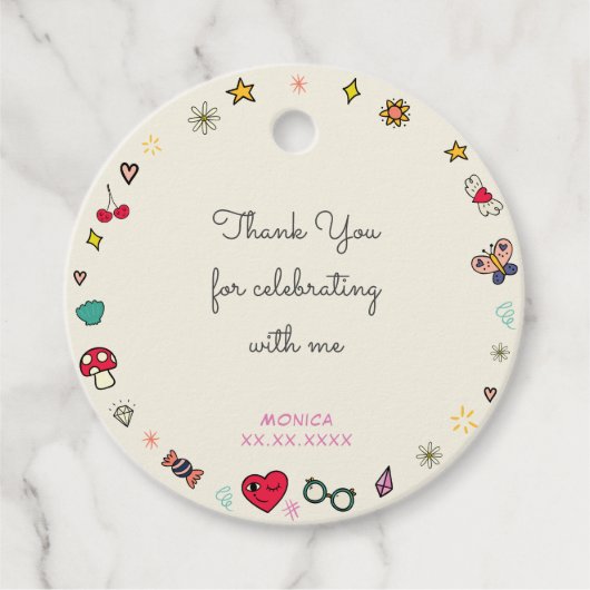 魔法の日猫うさぎは子供をユニ感謝していグする フェイバータグ (正面)