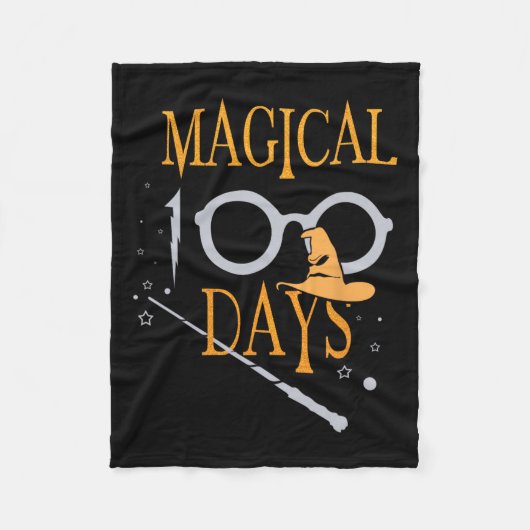 魔法の日100日目先生学生 フリースブランケット (正面)
