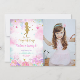 魔法の日、妖精の誕生日パーティーの写真 招待状