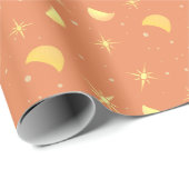 魔法の星と月 | フェスティバルすてき桃 ラッピングペーパー (ロールコーナー)