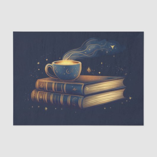 魔法の星と本のあるコーヒー 薄葉紙 (正面)