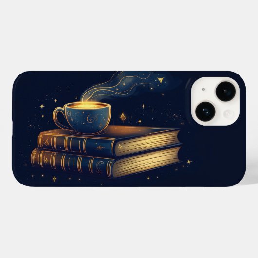 魔法の星と本のあるコーヒー Case-Mate iPhoneケース (裏面 (横))