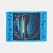 魔法の星の夕日と激しい抽象芸術川 –  フリースブランケット (正面(横))