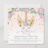 魔法の星の赤ちゃん少女が一角獣角のフローラ 招待状 (正面)