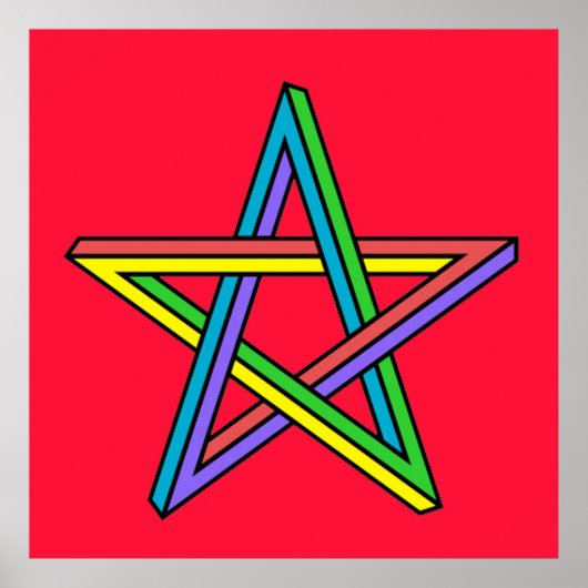 魔法の星形五角形ポスター ポスター (正面)