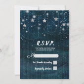 魔法の星空のシルバー＆ブルーパーティー 出席確認 招待状 (正面)