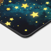 魔法の星空ポートレート金ゴールドファンタジー女性 デスクマット (コーナー)