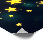 魔法の星空ポートレート金ゴールドファンタジー女性 ポスター (角)