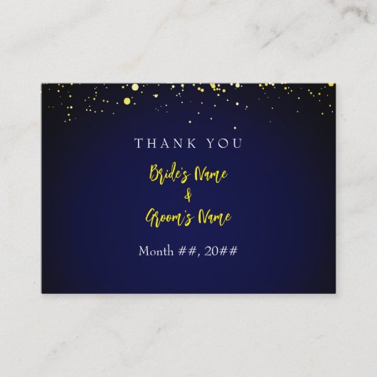 魔法の星空結婚の夜のサンキューカード エンクロージャーカード (正面)