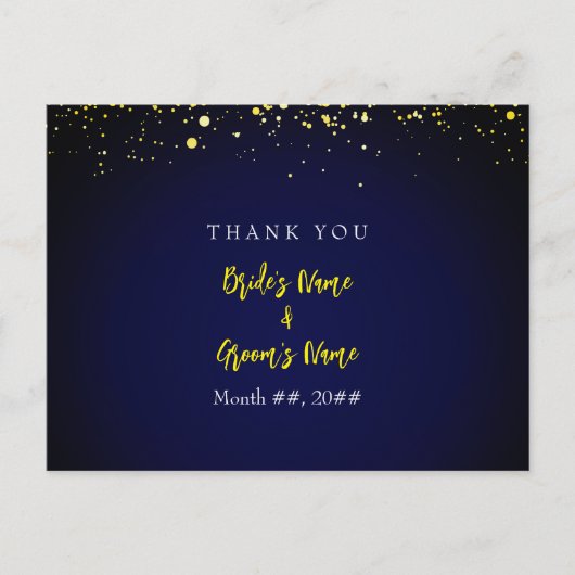 魔法の星空結婚の夜のサンキューカード ポストカード (正面)