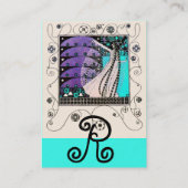 魔法の春の明るい青の白黒紫 名刺 (裏面)