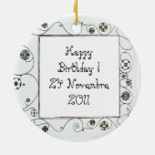 魔法の春グリーン セラミックオーナメント (裏面)