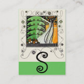 魔法の春明るい白黒緑 名刺 (裏面)