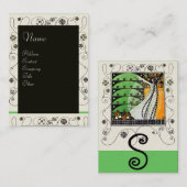 魔法の春明るい白黒緑 名刺 (正面/裏面)