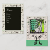 魔法の春明るい白黒緑 名刺 (正面/裏面)