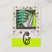 魔法の春明るい白黒黄色 名刺 (裏面)