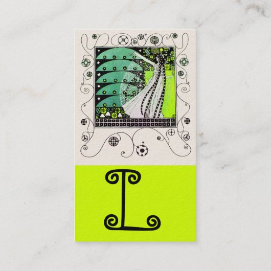 魔法の春明るい白黒黄色 名刺 (裏面)