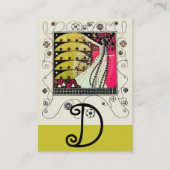 魔法の春鮮やかなピンクの白黒緑 名刺 (裏面)