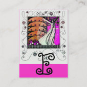 魔法の春鮮やかなピンクの白黒茶色 名刺 (裏面)